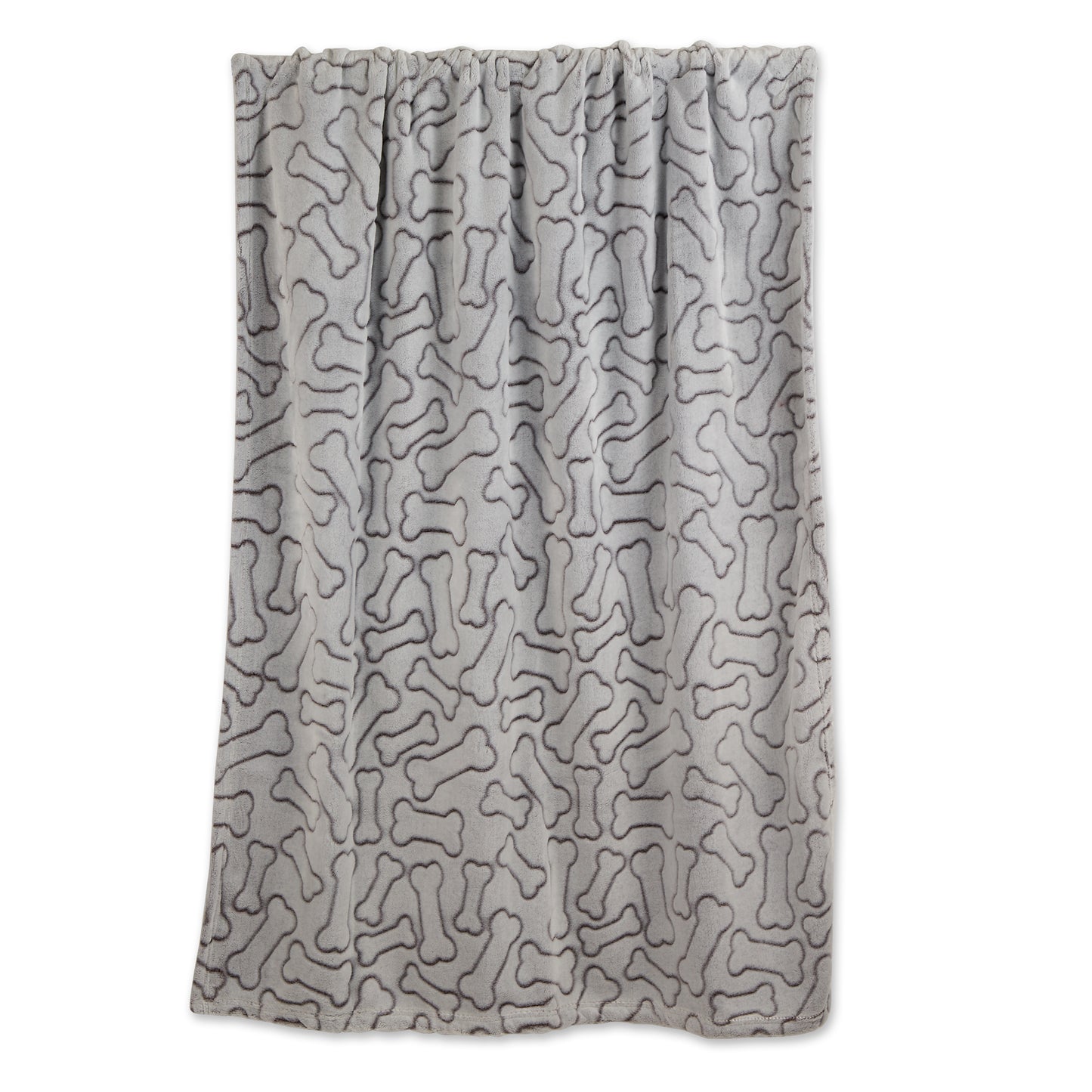 Bone Dry Fleece Pet Blanket, Embossed Bone Print, Taupe - 36x48"