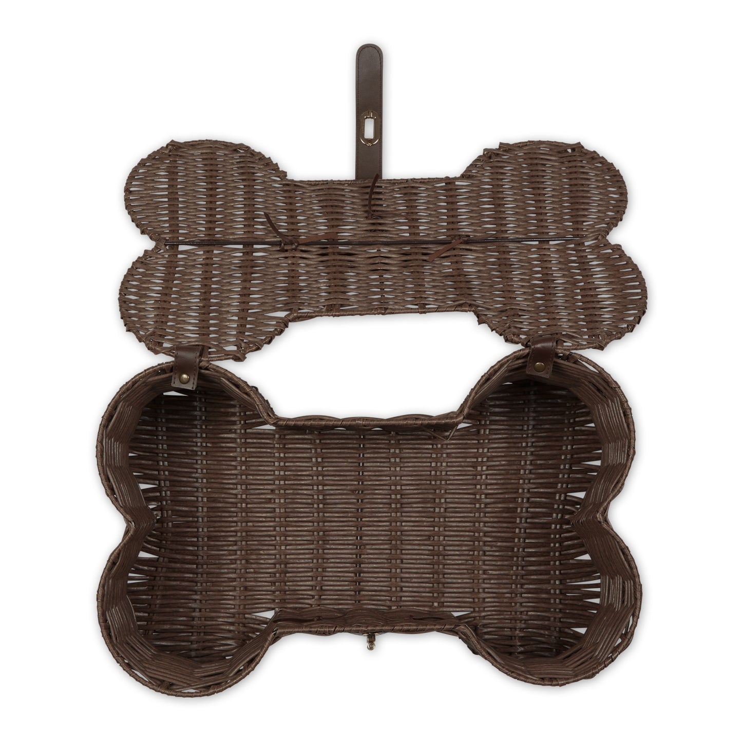 Bone Dry Pet Toy Storage Basket, Bone Shaped, Brown, Small - 17.5x11x7.5"