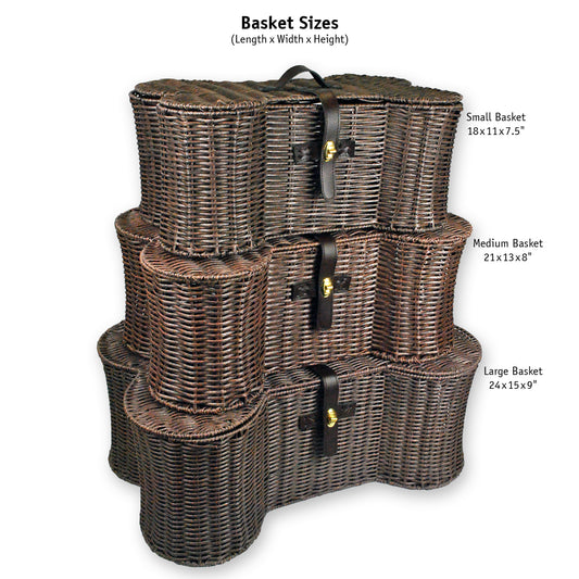 Bone Dry Pet Toy Storage Basket, Bone Shaped, Brown, Small - 17.5x11x7.5"