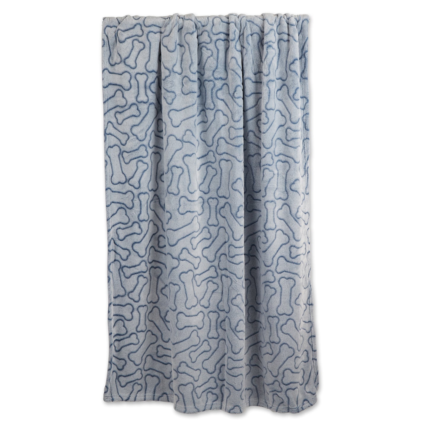 Bone Dry Fleece Pet Blanket, Embossed Bone Print, Navy - 36x48"