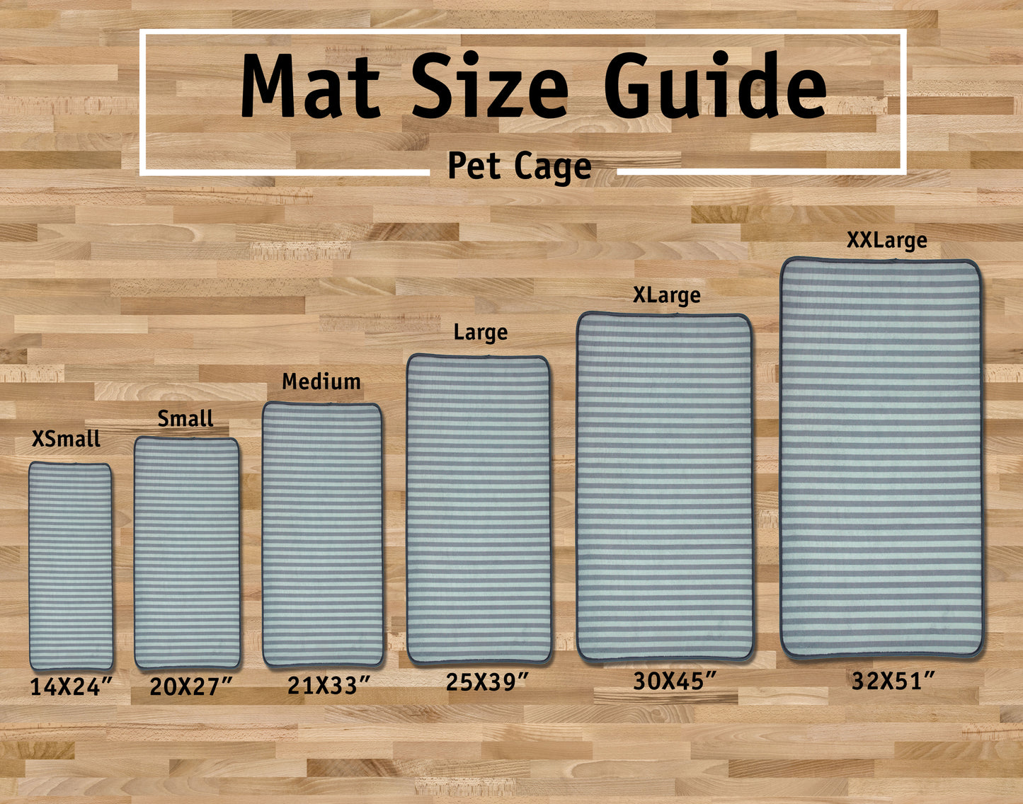 Xxx-Large Gray Striped Cage Mat