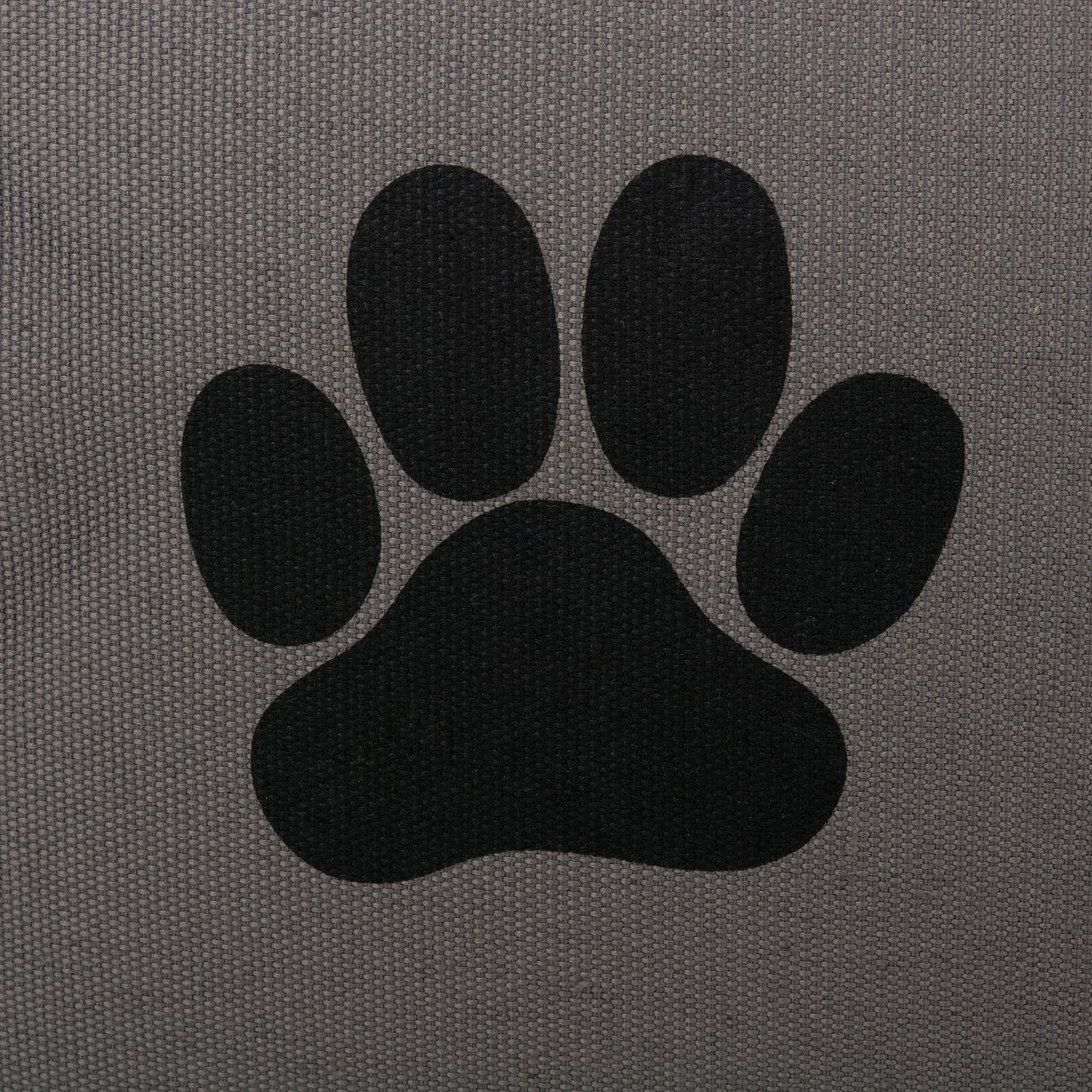 Bone Dry Collapsible Pet Storage Bin, Paw Print, Gray, Small Round - 12x9"