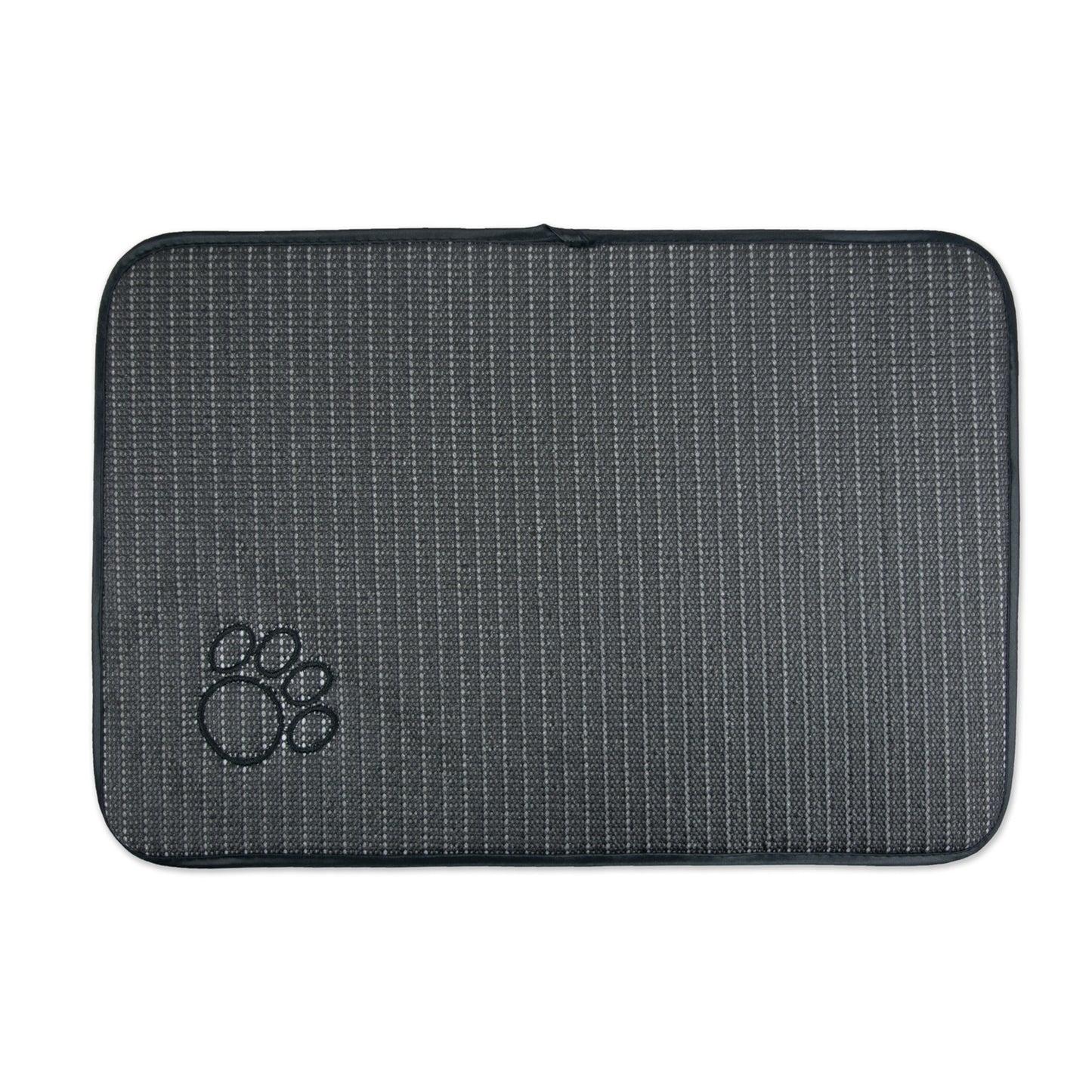 Brown Striped Emb Paw Pet Mat