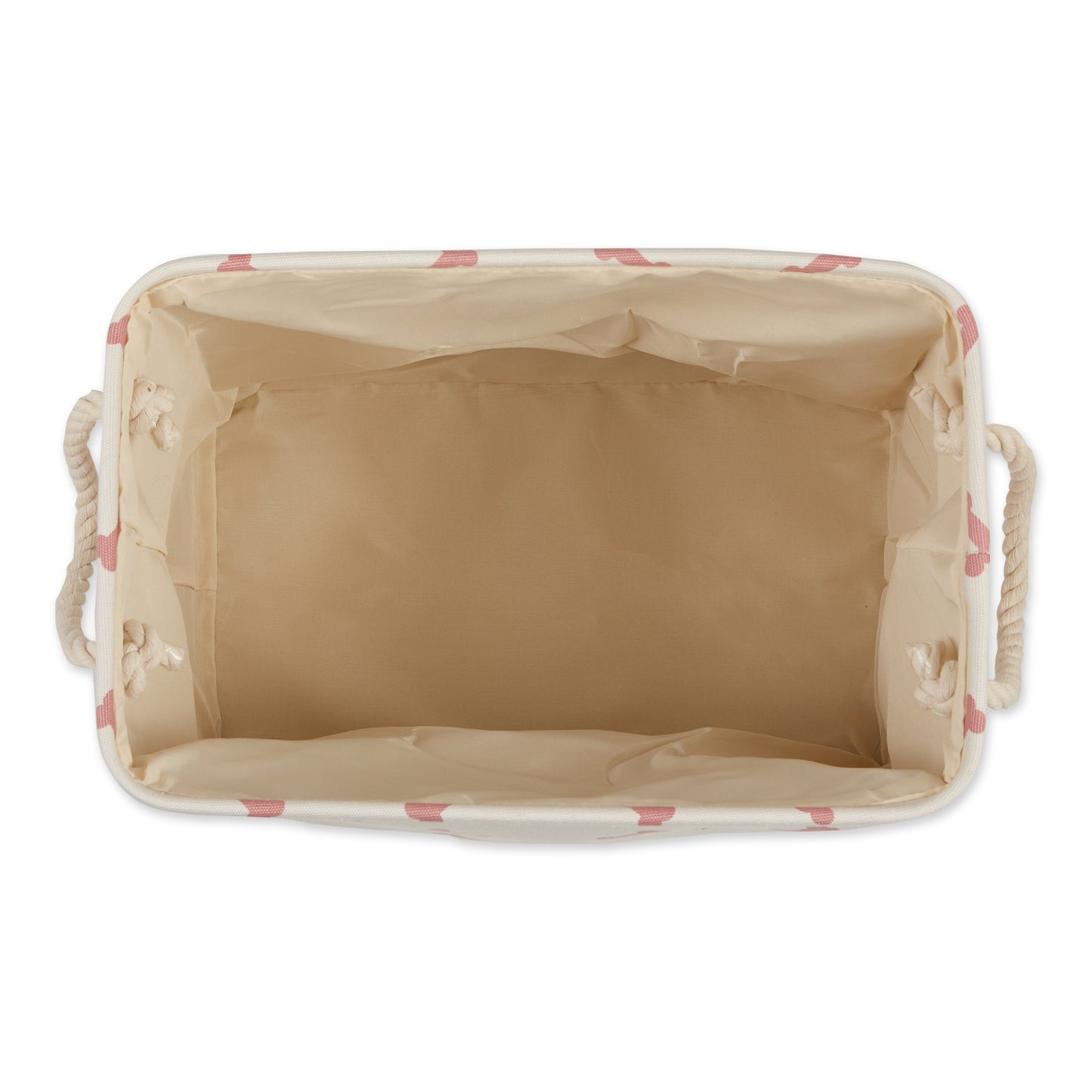 Bone Dry Collapsible Pet Storage Bin, Paw/Bone Print, Rose, Small - 14x8x9"