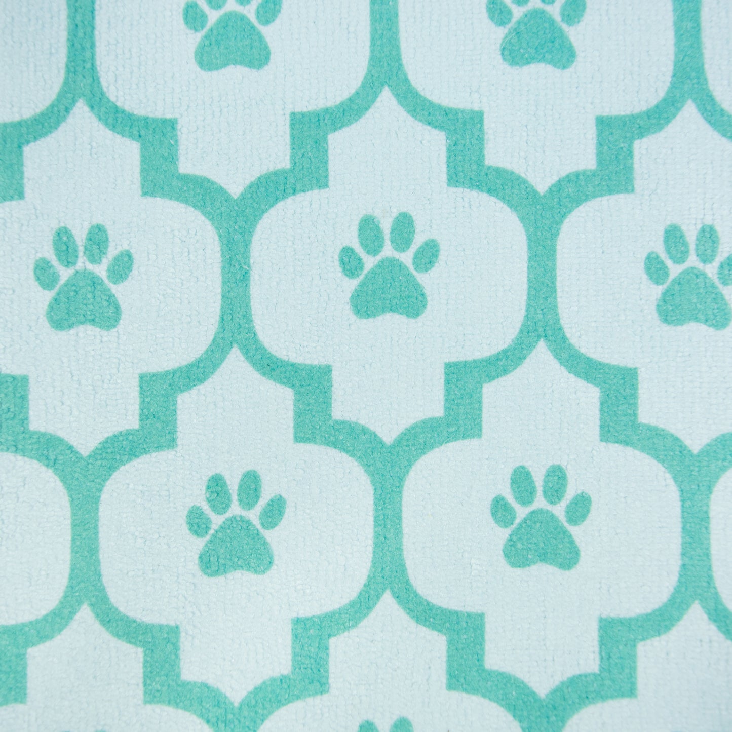 Aqua Lattice Paw Print Pet Mat