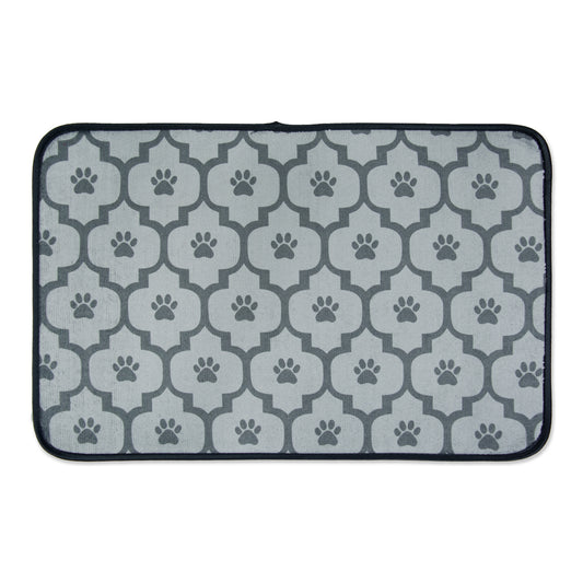 Gray Lattice Paw Pet Mat Large