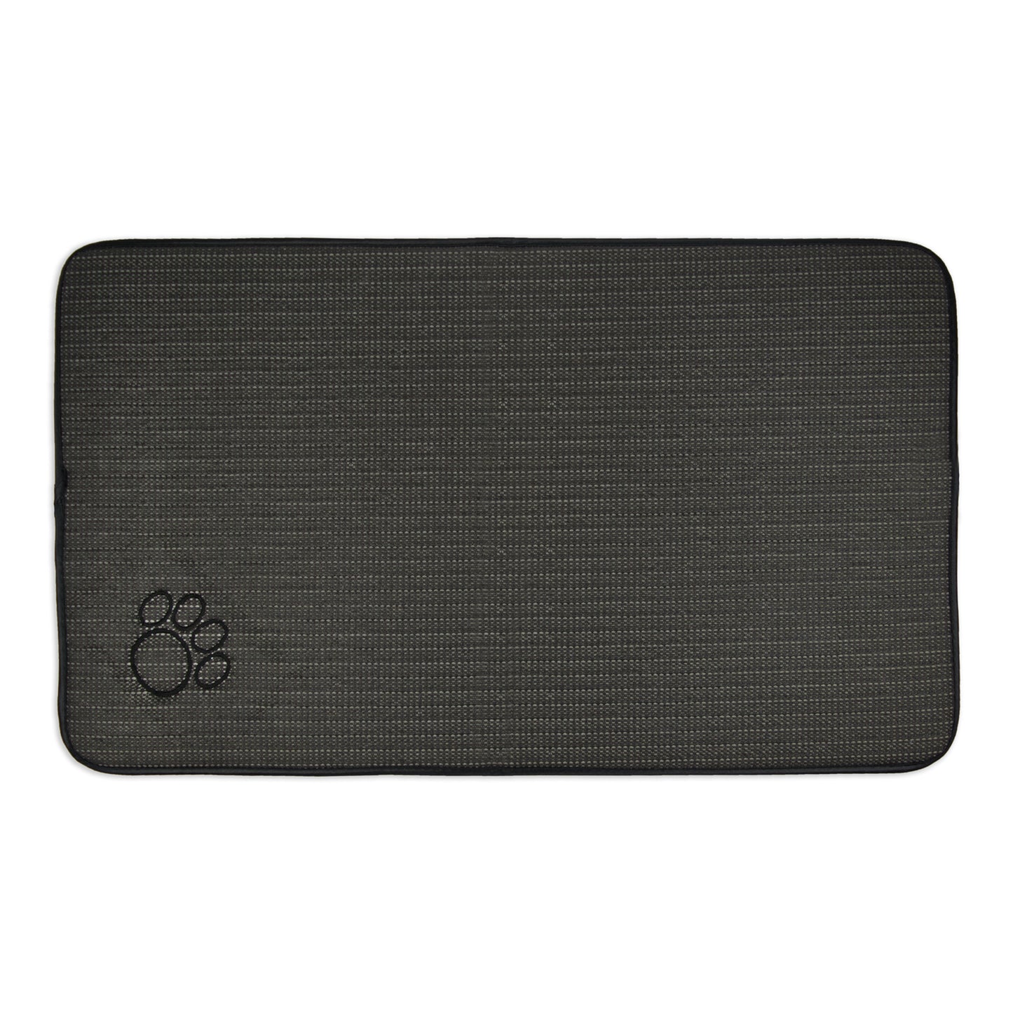 Large Gray Stripe Embroidered Paw Pet Mat