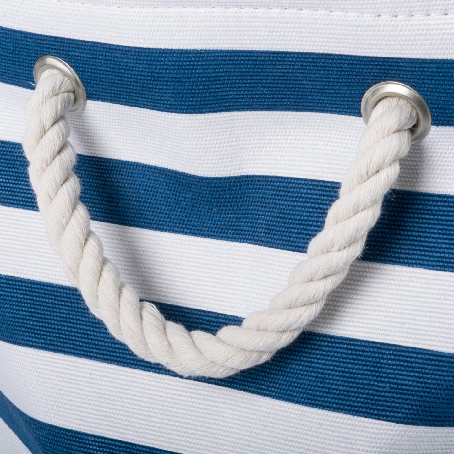 Polyester Pet Bin Stripe With Paw Patch Navy Round Large 15X18X18