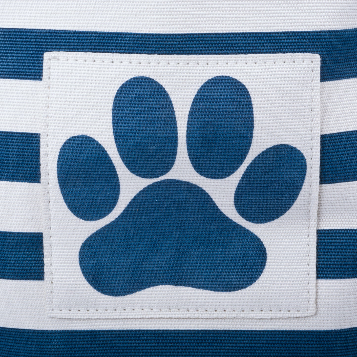 Polyester Pet Bin Stripe With Paw Patch Navy Rectangle Large 17.5X12X15