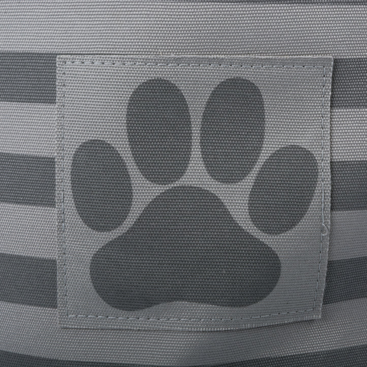Polyester Pet Bin Stripe With Paw Patch Gray Round Small 9X12X12