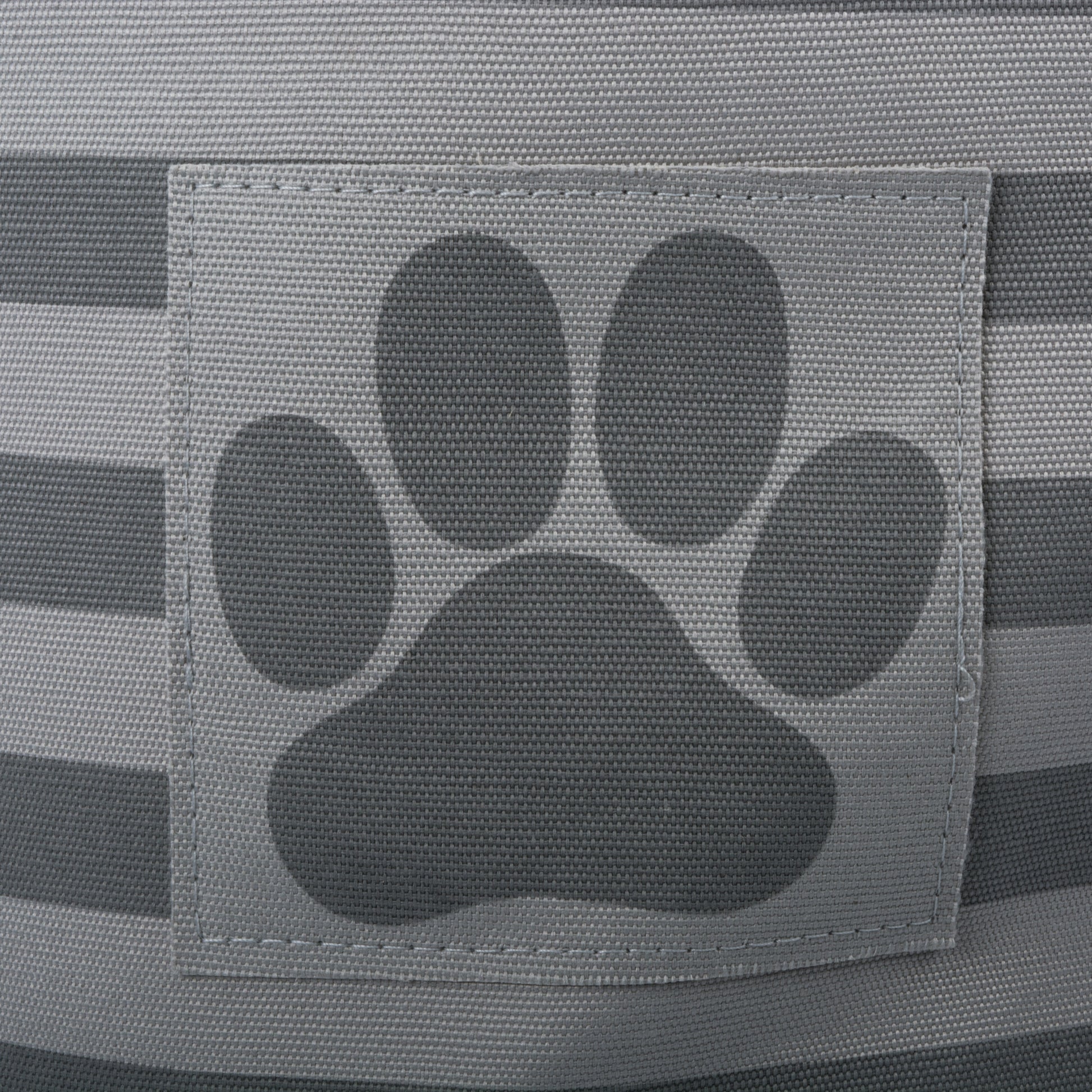 Polyester Pet Bin Stripe With Paw Patch Gray Rectangle Medium 16X10X12