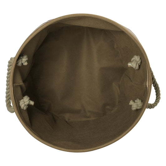 Bone Dry Pet Storage Bin, Striped Paw Patch, Brown, Medium Round, 15x12"