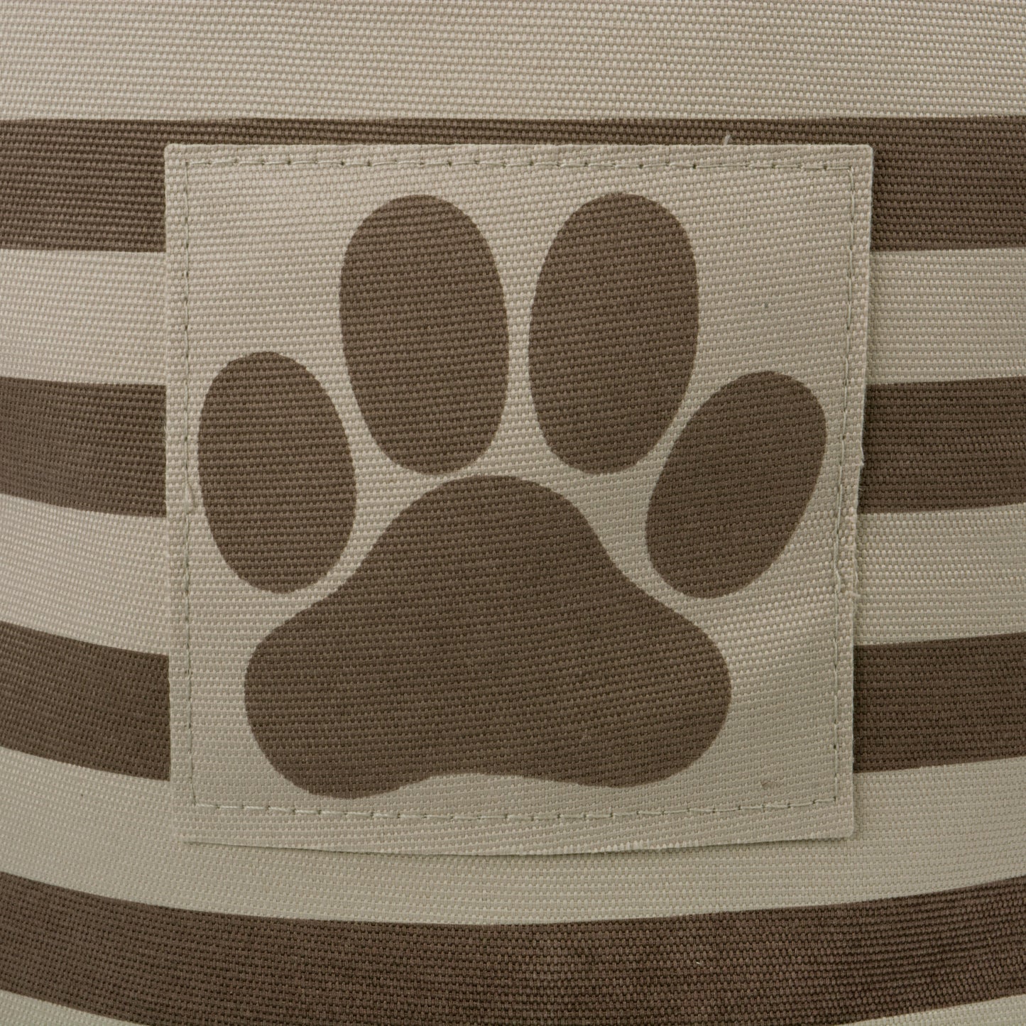 Polyester Pet Bin Stripe With Paw Patch Brown Rectangle Medium 16X10X12