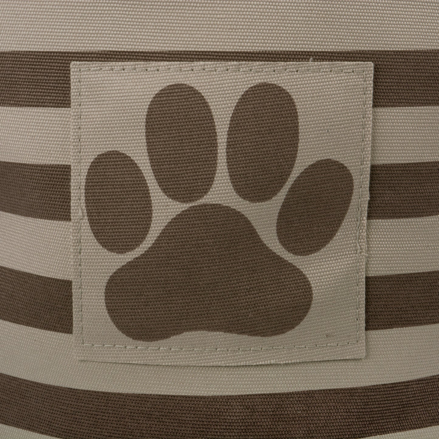 Polyester Pet Bin Stripe With Paw Patch Brown Rectangle Large 17.5X12X15
