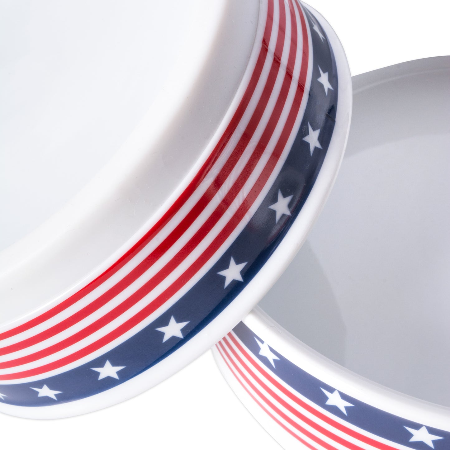 Red White & Blue Stars & Stripes Pet Bowl Set/2, Large 3.75 C. Capacity