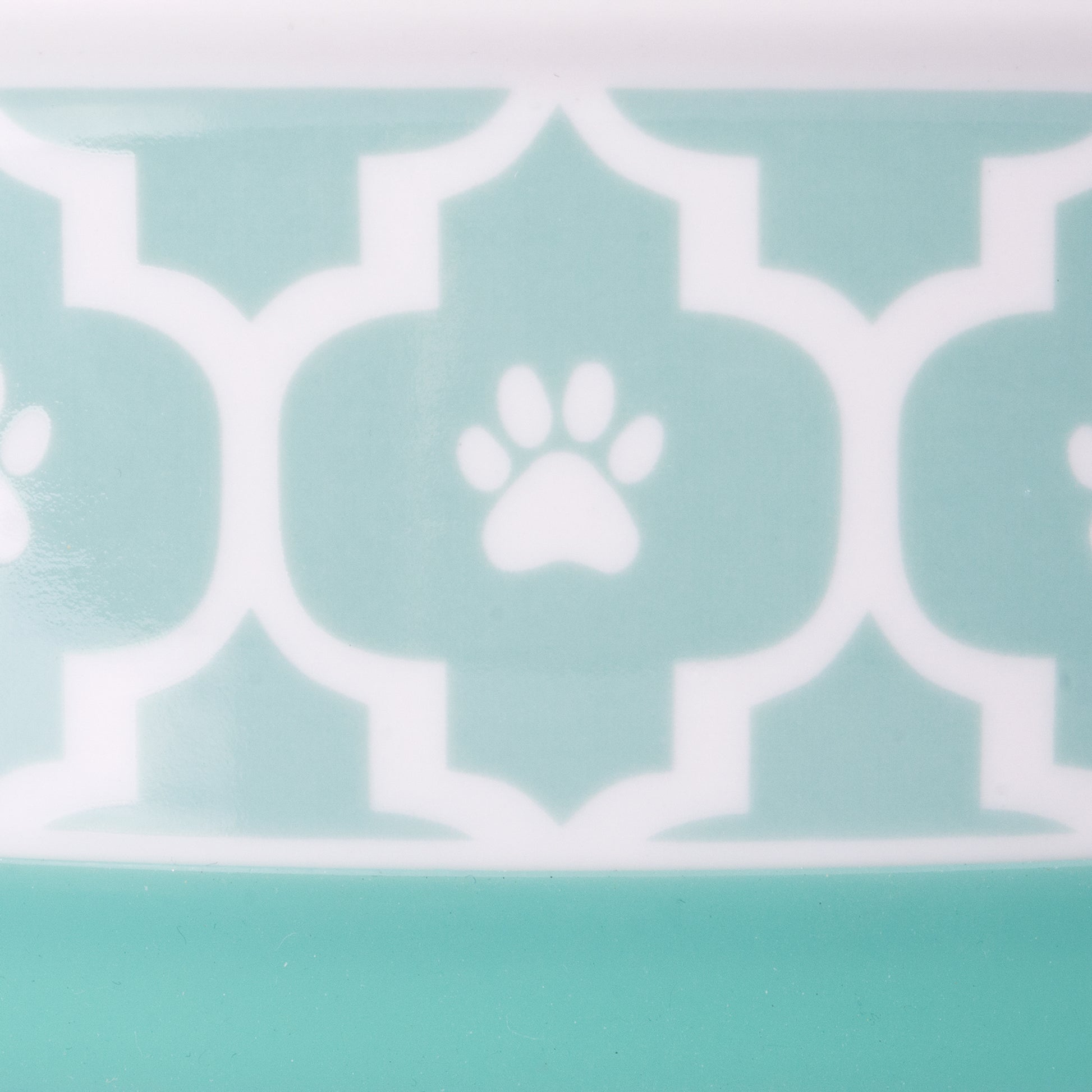 Pet Bowl Lattice Aqua Small 4.25Dx2H
