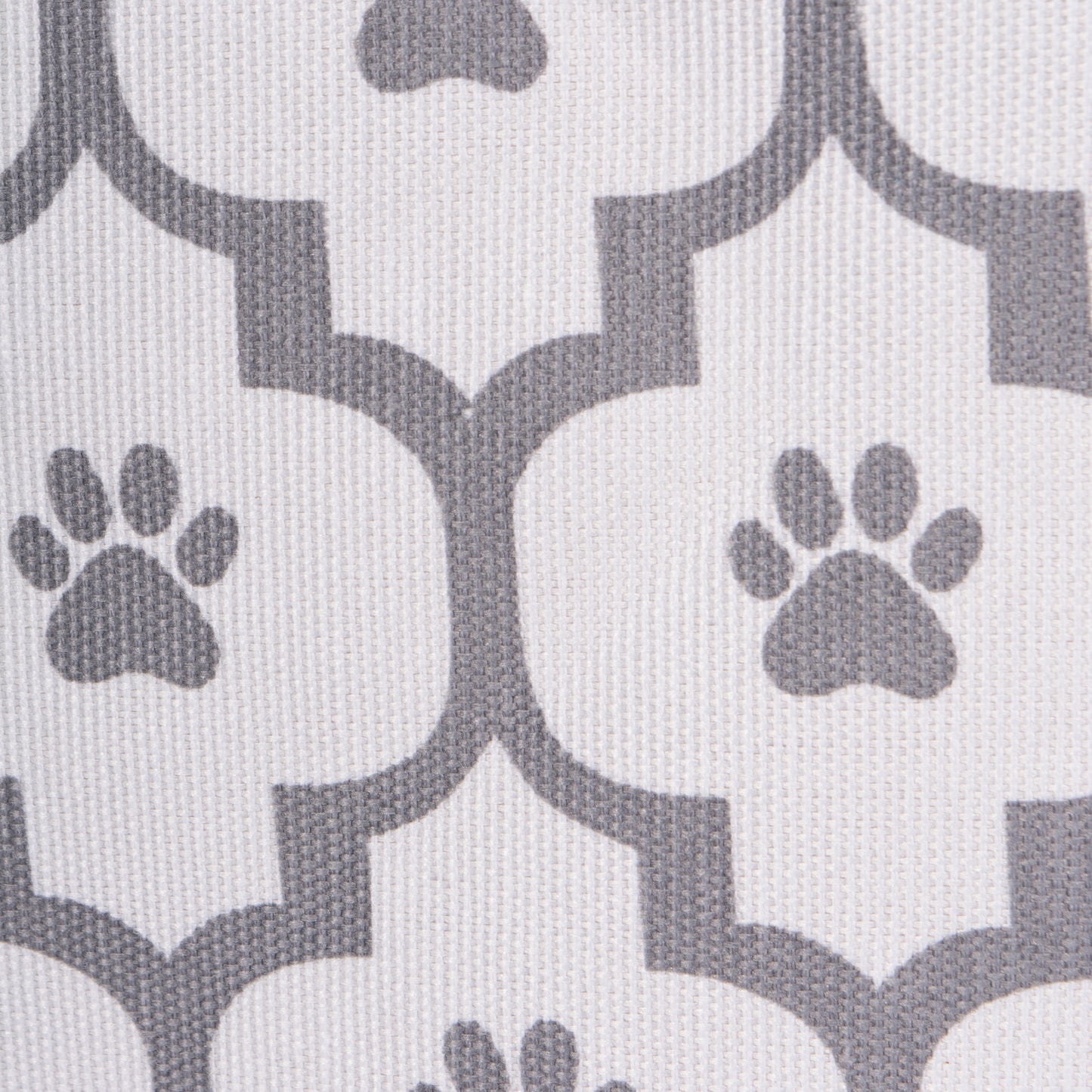 Polyester Pet Bin Paw Lattice Gray Round Small 9X12X12