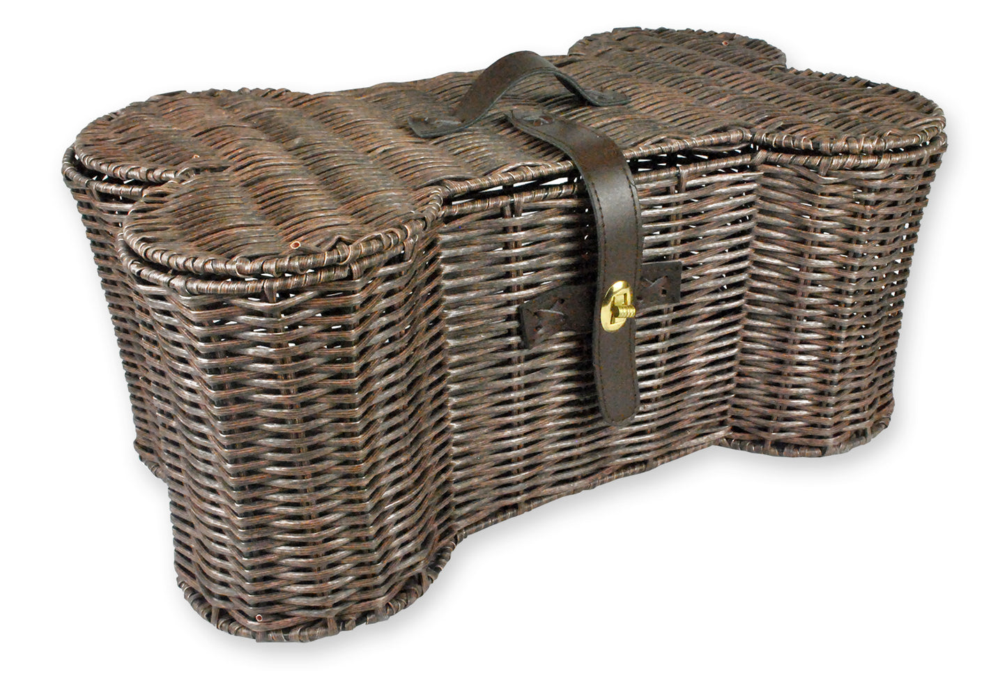 Bone Dry Pet Toy Storage Basket, Bone Shaped, Brown, Small - 17.5x11x7.5"