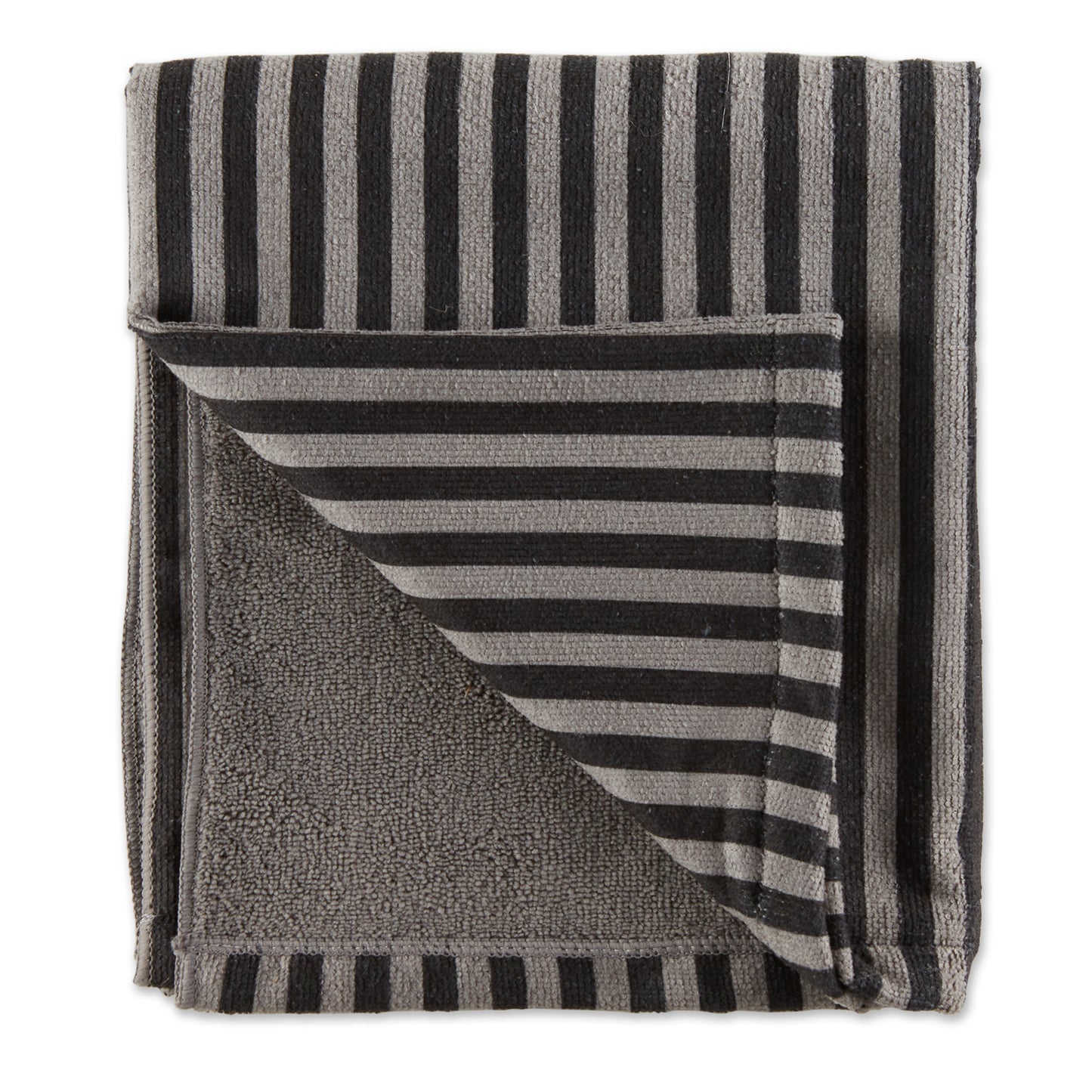 Bone Dry Stripe Pet Towel, Absorbent Microfiber, Black/Gray, Large - 41x23.5"