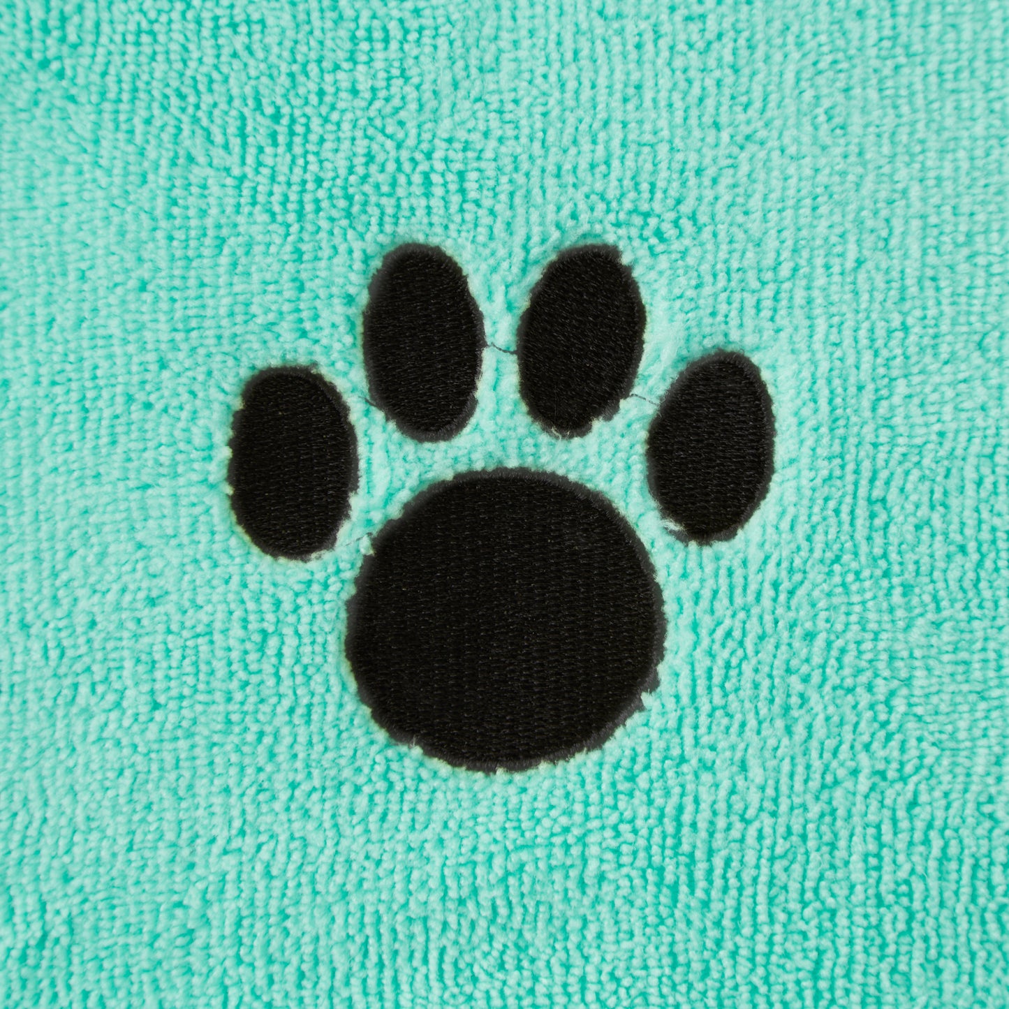 Bone Dry Small Pet Towel Set - 3 Pack - Embroidered Paw, Aqua, 15x30"