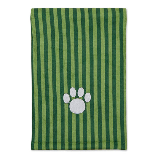 Bone Dry Stripe Pet Towel, Absorbent Microfiber, Hunter Green, Large - 41x23.5"