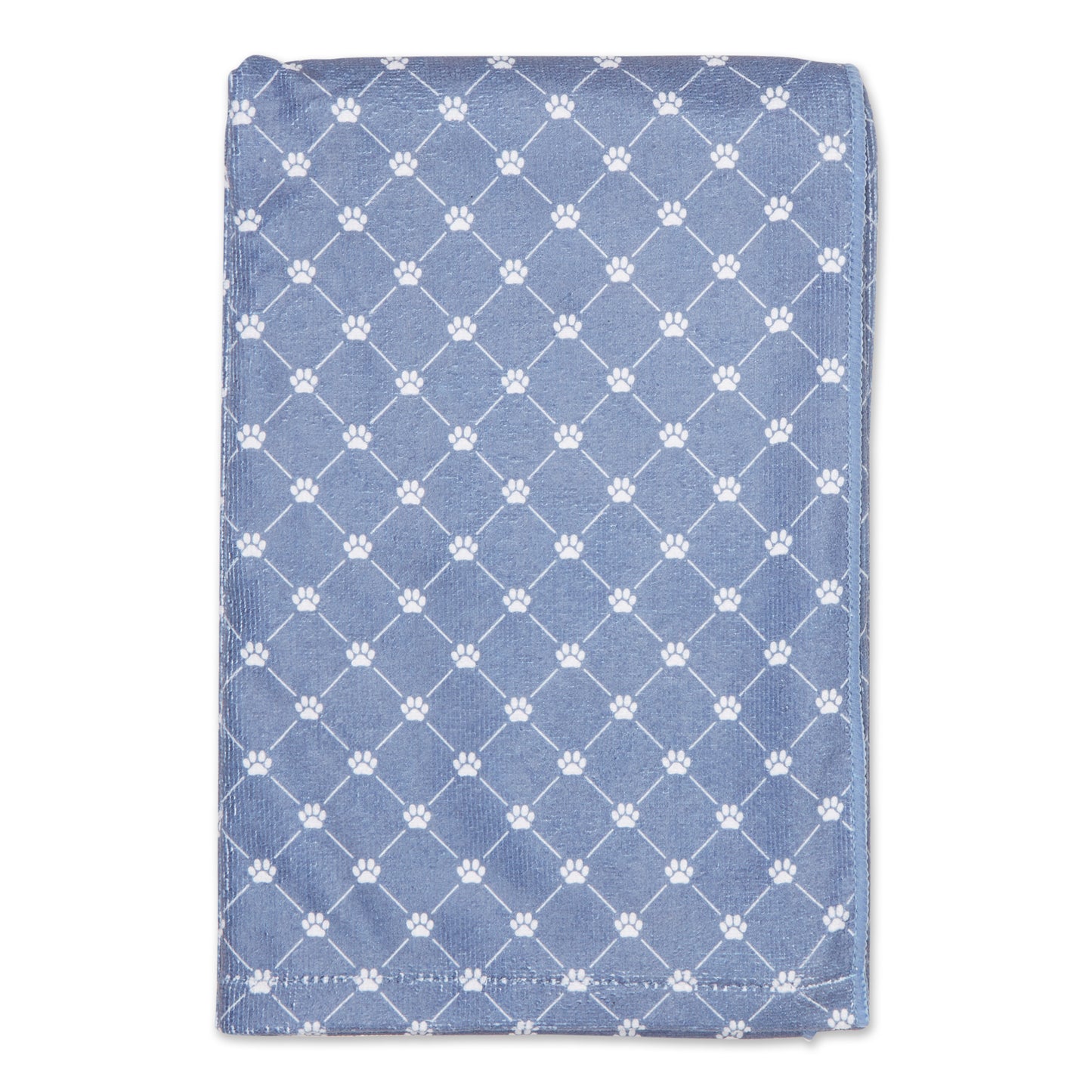 Bone Dry Large Microfiber Pet Towel - Printed Trellis, Stonewash Blue, 41x23.5"