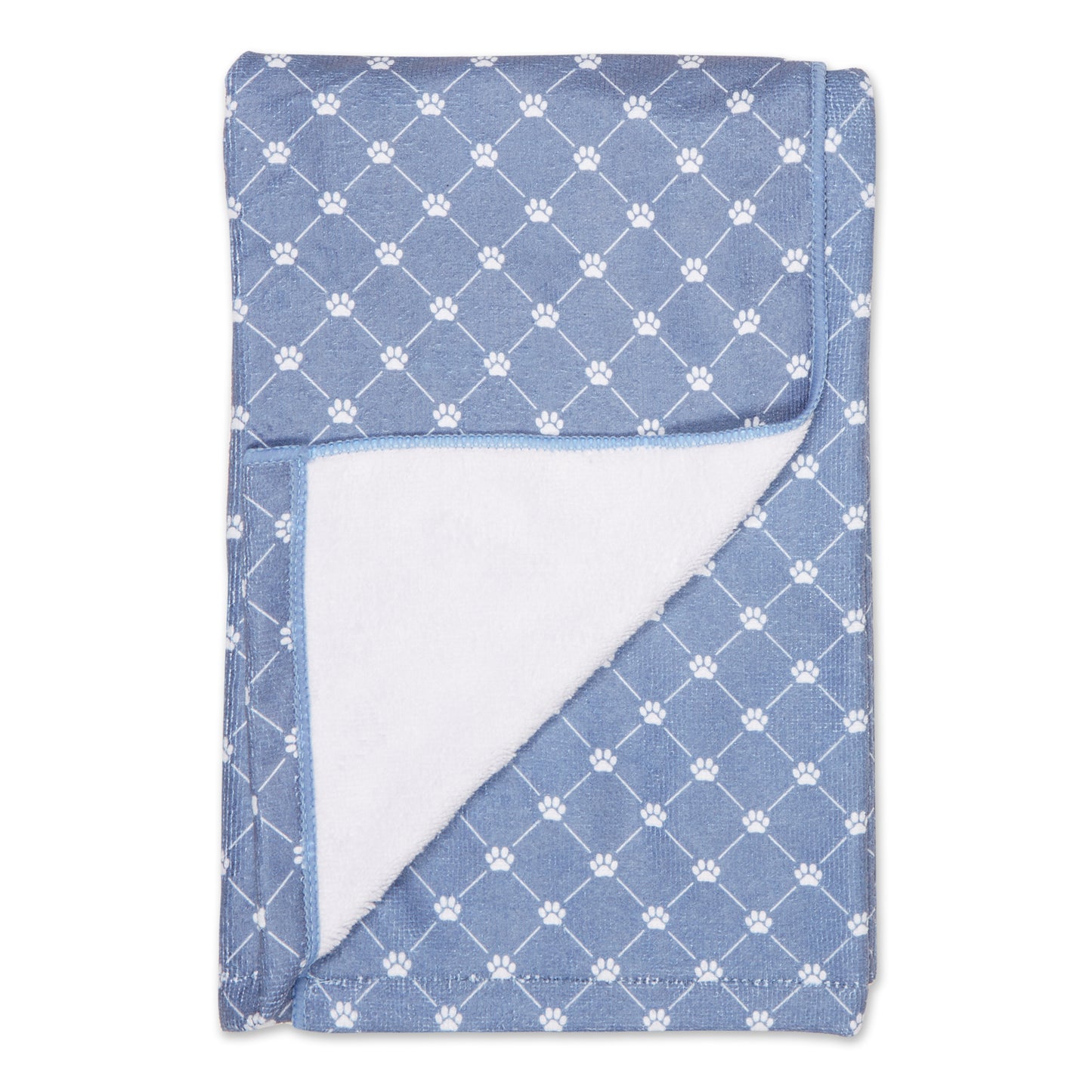 Bone Dry Large Microfiber Pet Towel - Printed Trellis, Stonewash Blue, 41x23.5"