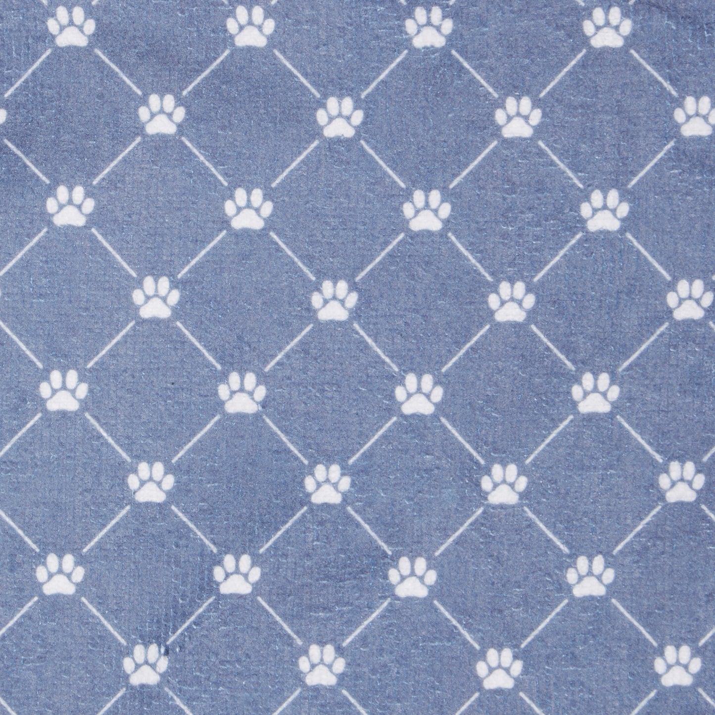 Bone Dry Microfiber Pet Robe, Trellis Paw Print - Stonewash Blue - Medium, 20-35 Lbs