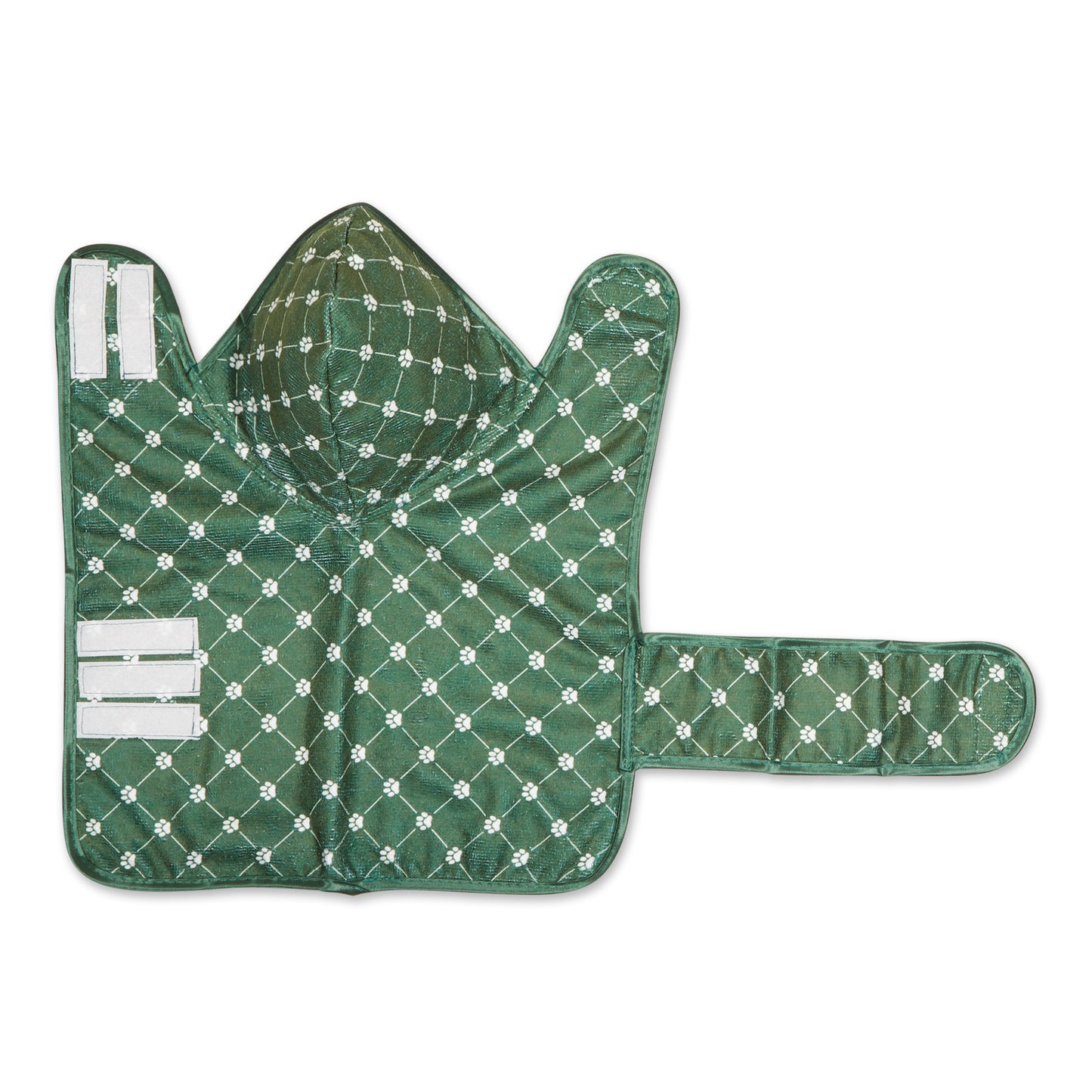 Microfiber Pet Robe, Trellis Paw Print - Hunter Green - X- Small, up to 10 Lbs