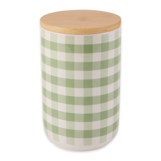 Desert Sage Petite Check Pet Treat Canister - 4.5 Cup Capacity