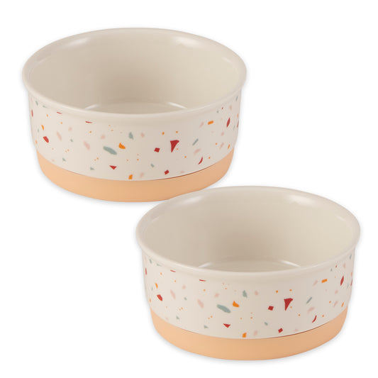 Terrazzo Pet Bowl Set/2, Small - 3/4 C Capacity