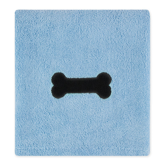 Bone Dry Large Pet Towel, Absorbent Microfiber, Blue, 41x23.5"