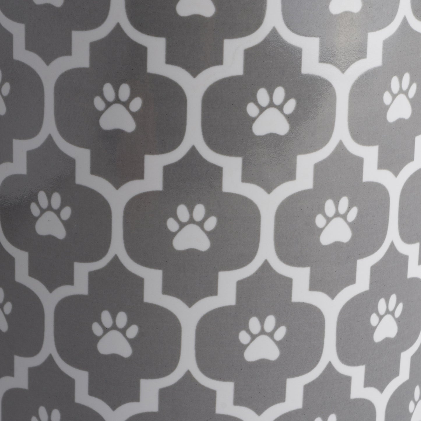 Gray Lattice Paw Print Pet Treat Canister - 4.5 Cup Capacity