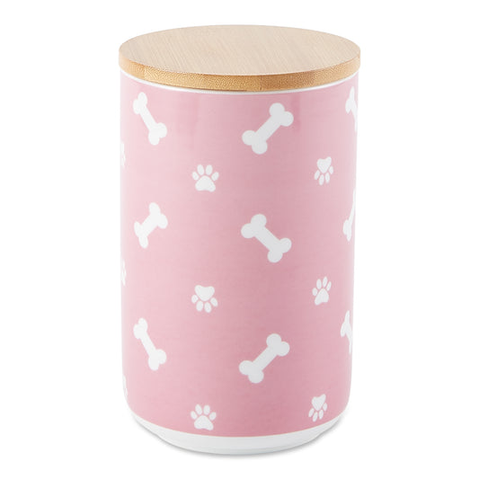 Rose Bone & Paw Print Pet Treat Canister - 4.5 Cup Capacity