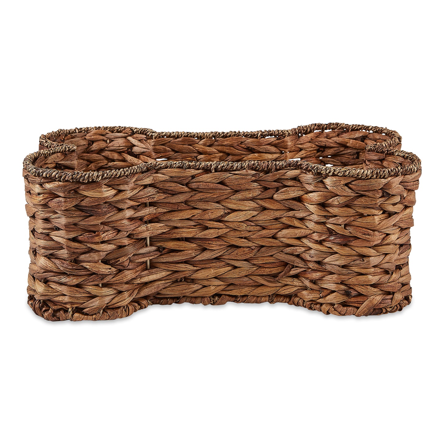 Bone Dry Hyacinth Pet Storage Basket, Bone Shaped, Brown, Medium - 21x13x8"