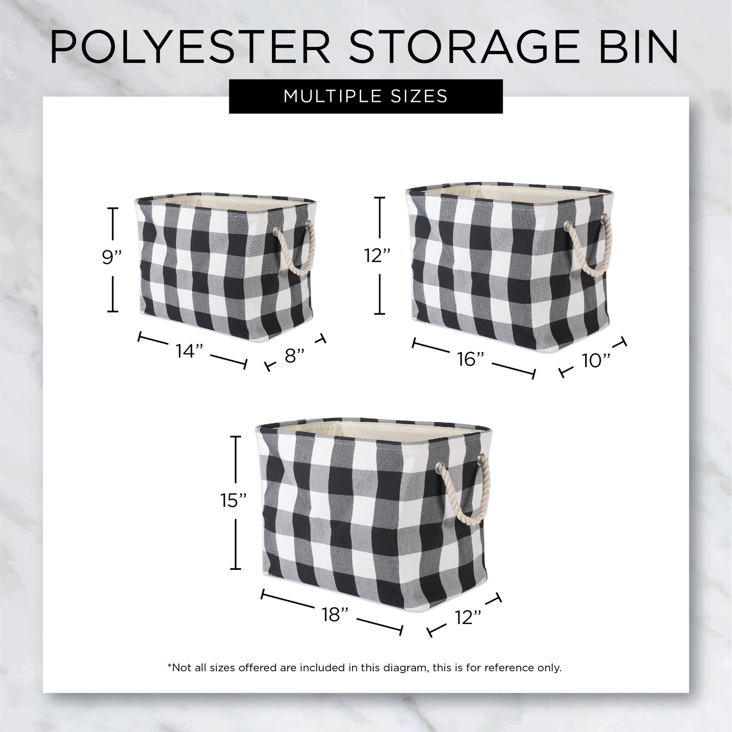 Polyester Pet Bin Paw/Bone Black Rectangle Large 17.5X12X15