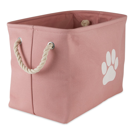 Polyester Pet Bin Paw Rose Rectangle Small 14X8X9