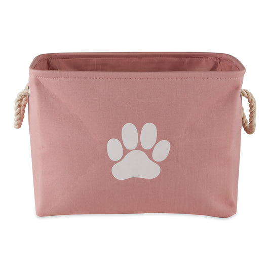 Polyester Pet Bin Paw Rose Rectangle Small 14X8X9