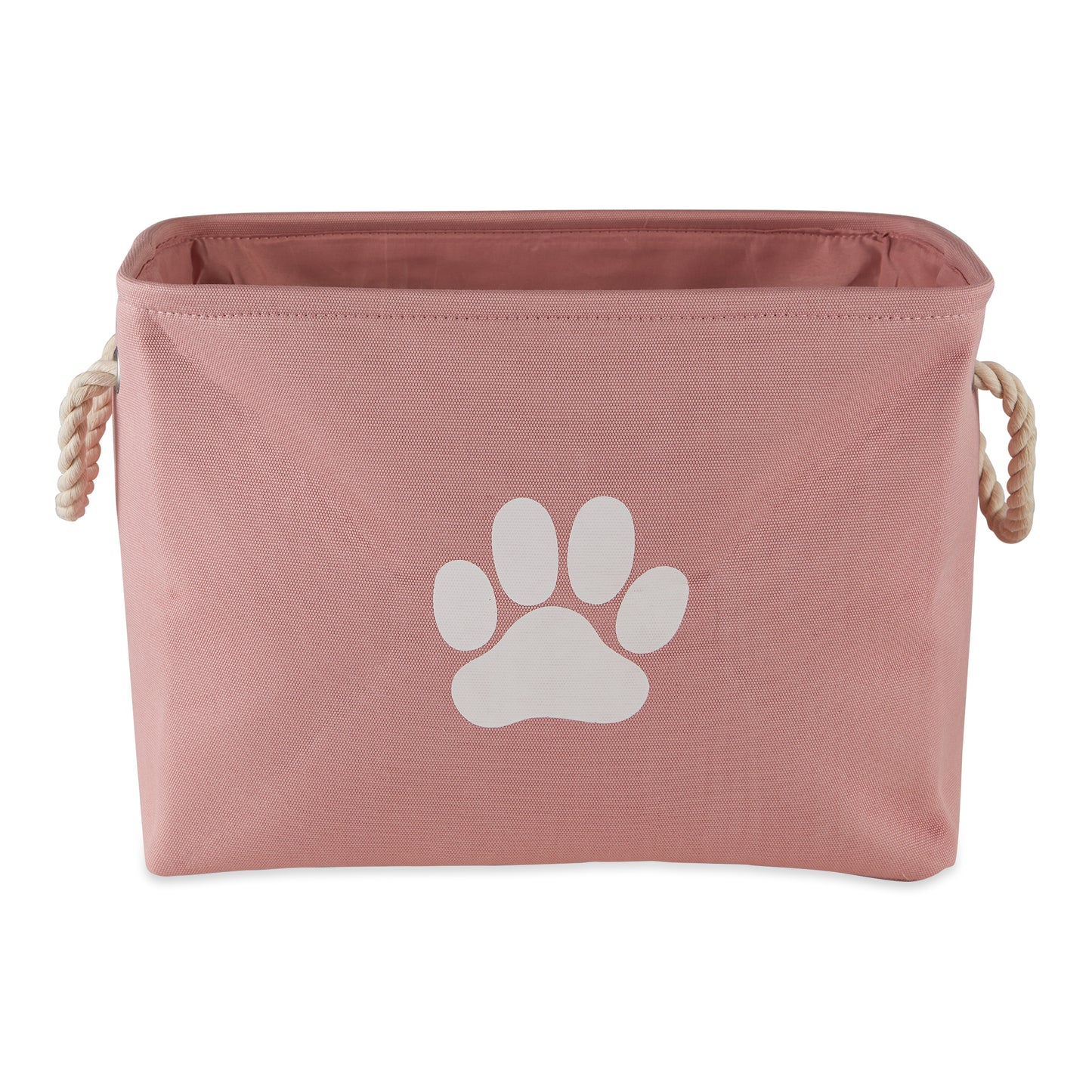 Bone Dry Collapsible Pet Storage Bin, Paw Print, Rose, Medium - 16x10x12"