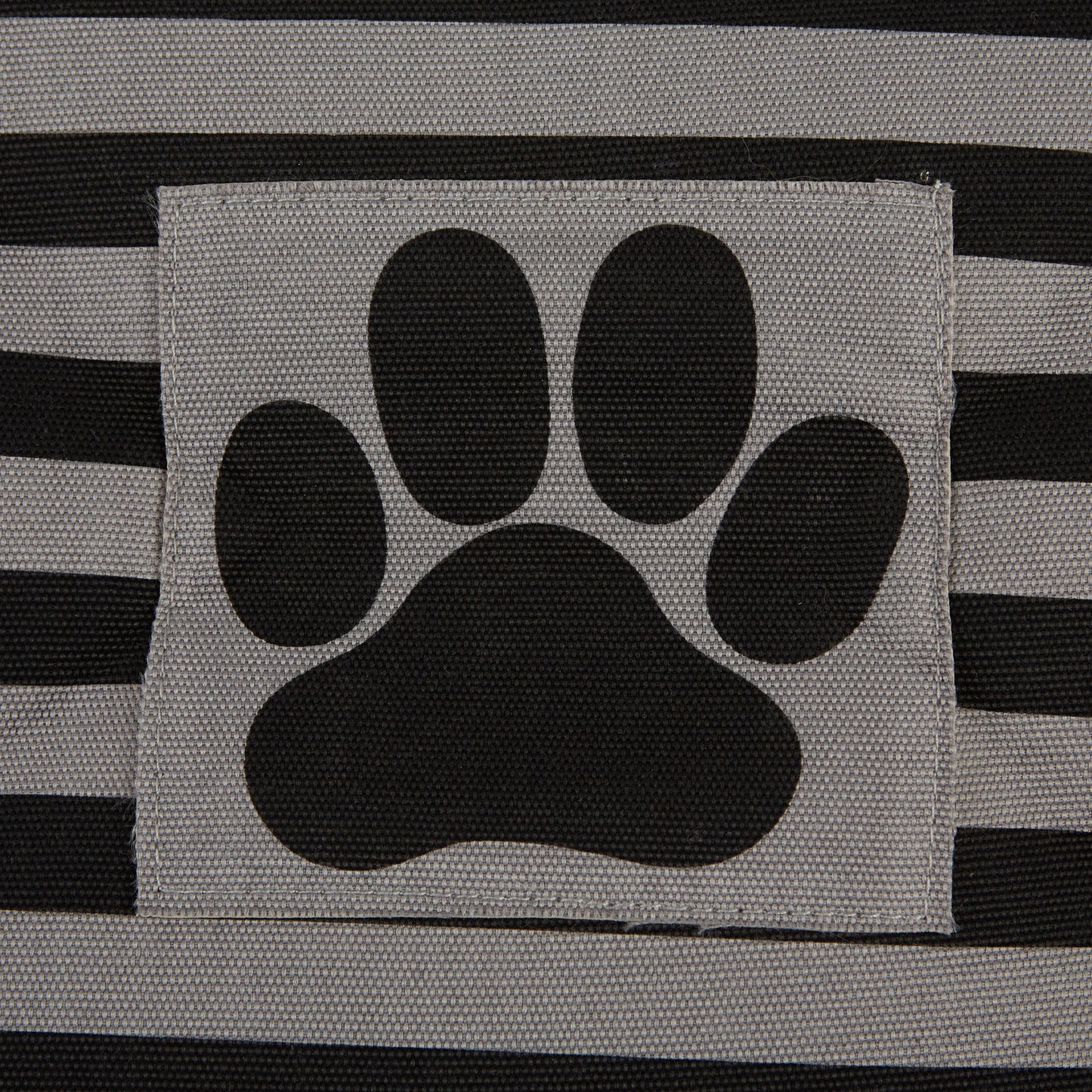 Polyester Pet Bin Stripe With Paw Patch Black Rectangle Medium 16X10X12