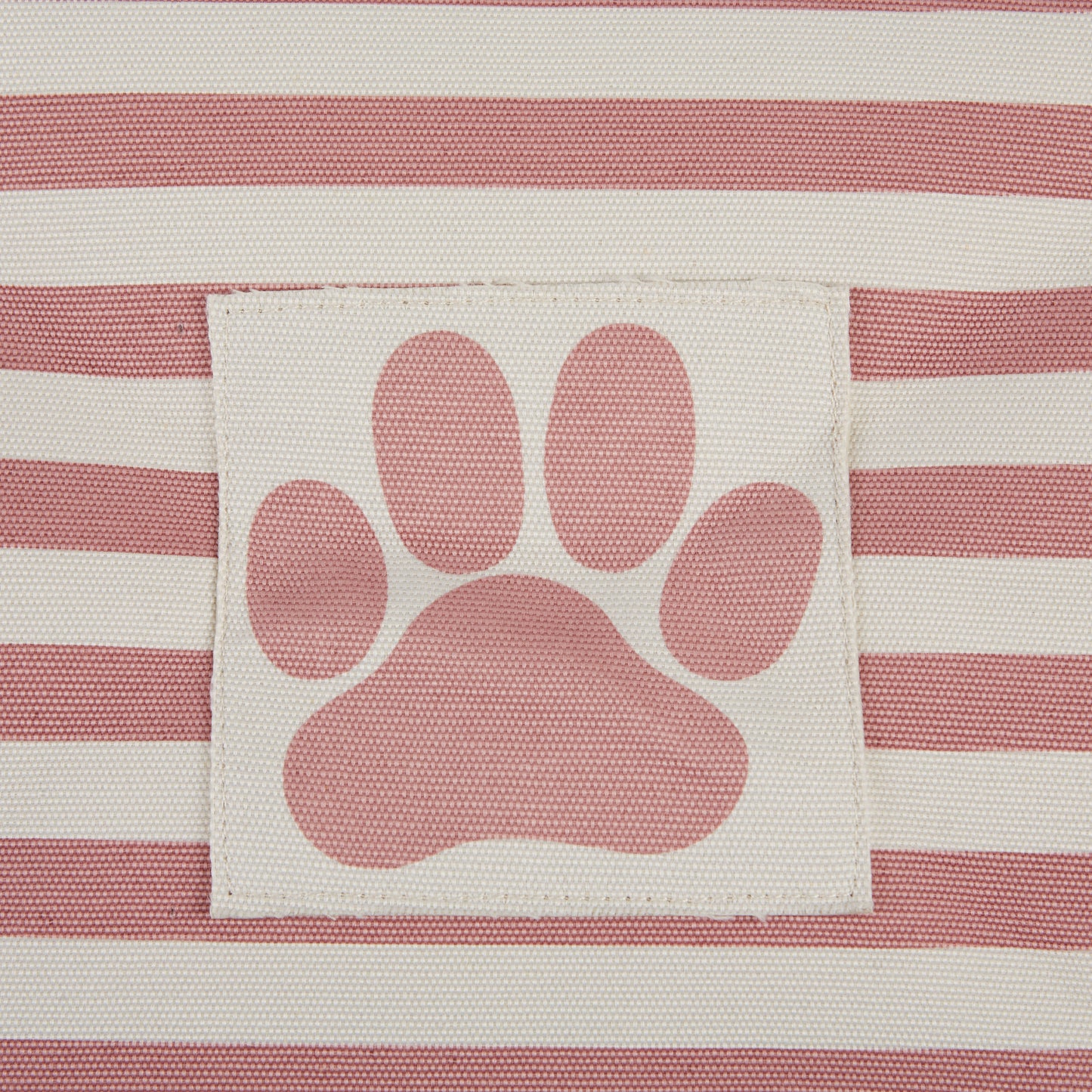 Bone Dry Pet Storage Bin, Striped Paw Patch, Rose, Small Round, 12x9"