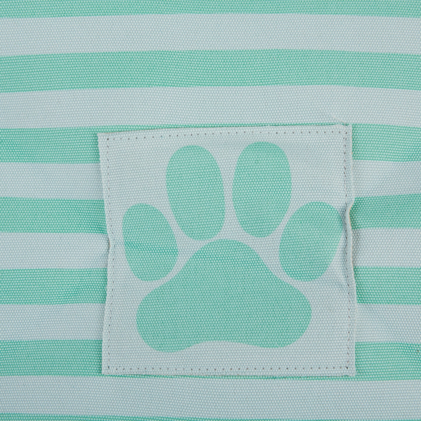 Polyester Pet Bin Stripe With Paw Patch Aqua Round Small 9X12X12