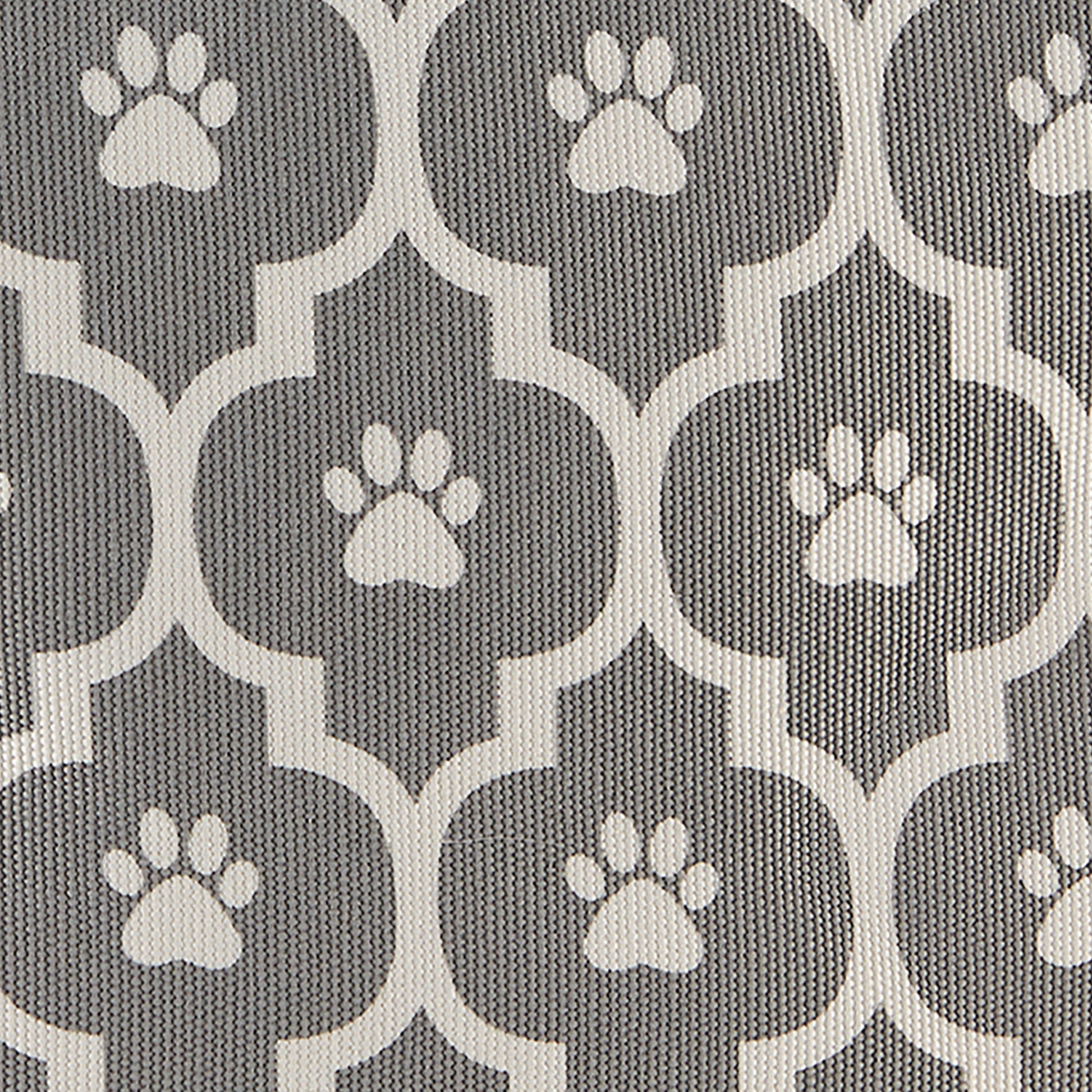 Polyester Pet Bin Lattice Paw Gray Round Medium 12X15X15