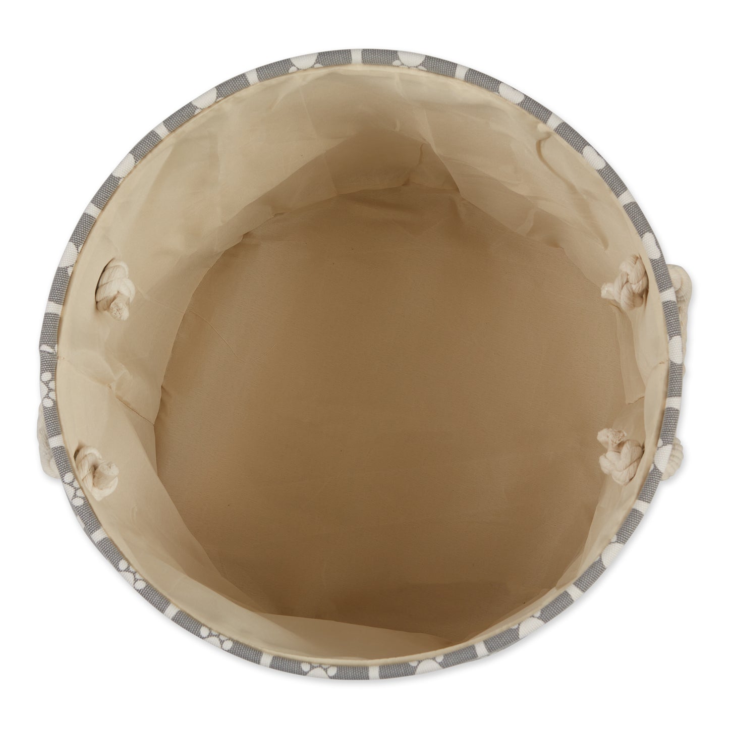 Polyester Pet Bin Lattice Paw Gray Round Large 15X18X18