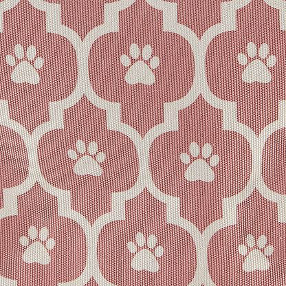 Polyester Pet Bin Lattice Paw Rose Round Large 15X18X18