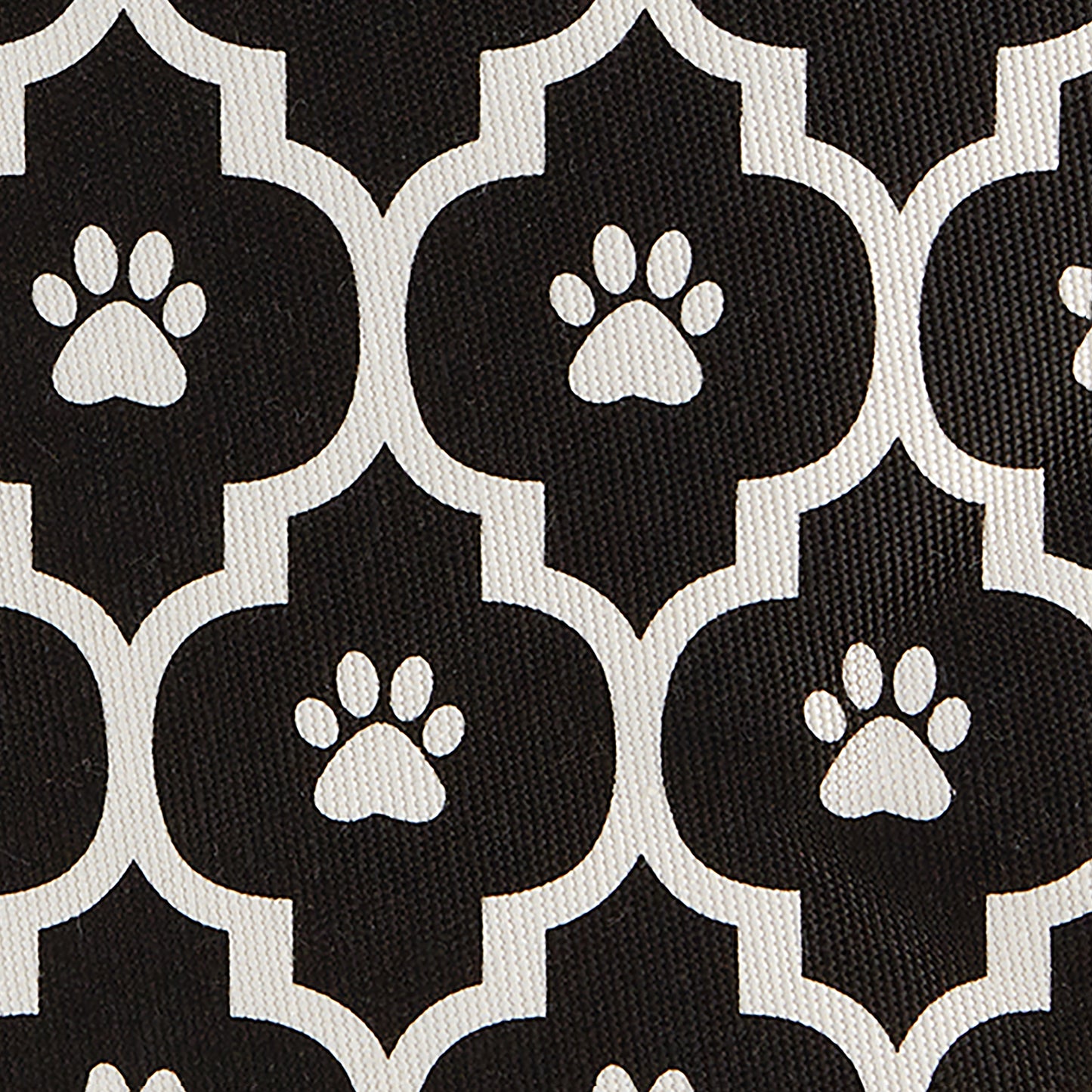 Polyester Pet Bin Lattice Paw Black Round Small 9X12X12