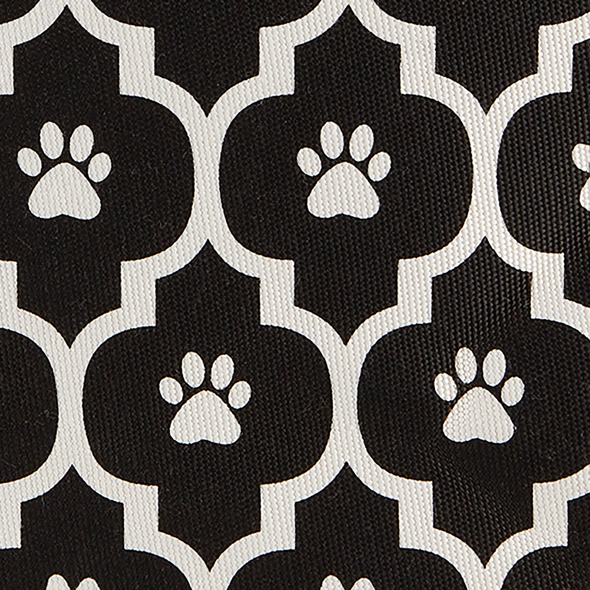 Polyester Pet Bin Lattice Paw Black Round Medium 12X15X15