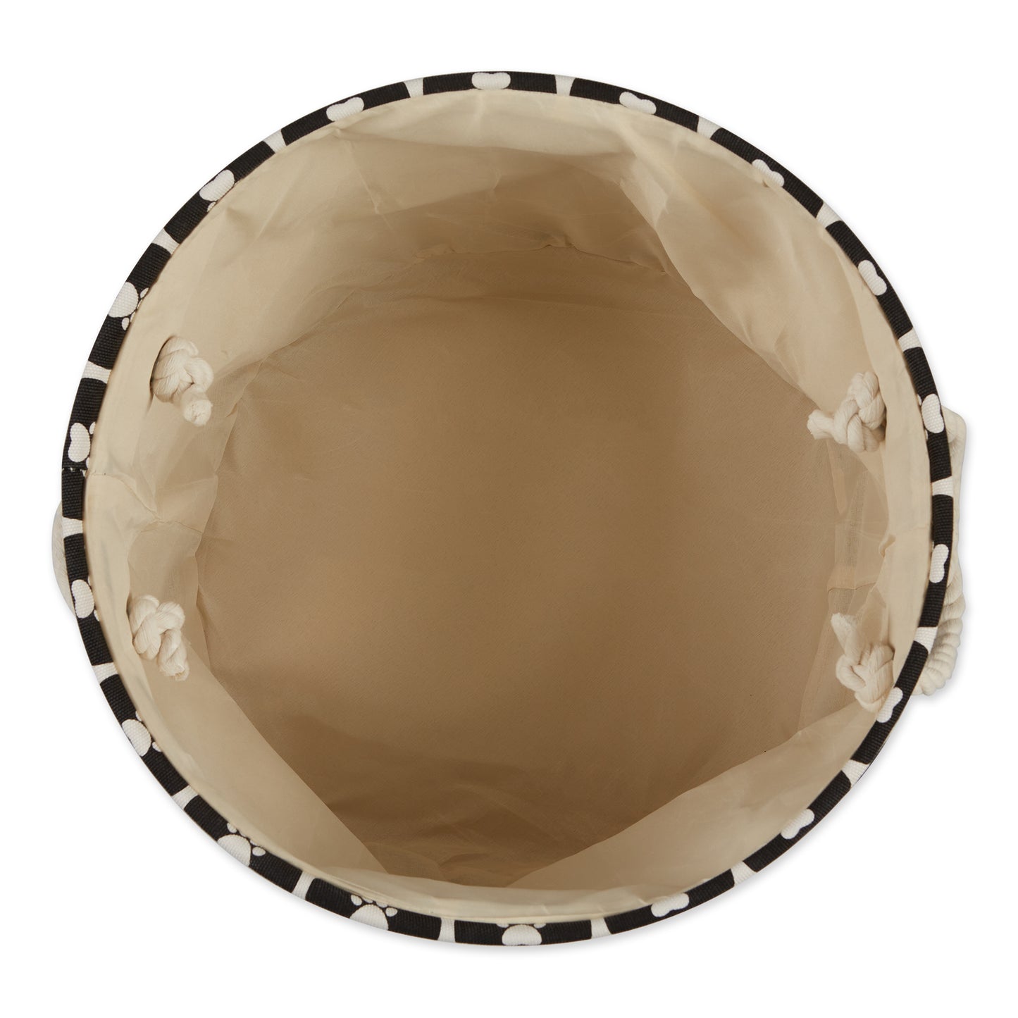 Polyester Pet Bin Lattice Paw Black Round Large 15X18X18