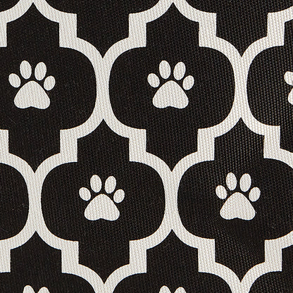 Polyester Pet Bin Lattice Paw Black Round Large 15X18X18