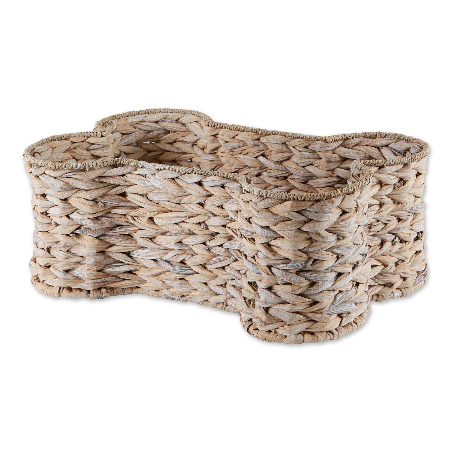 White Wash Hyacinth Bone Pet Basket Large 24X15X9